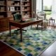 Handmade Bold Cotton and Wool Handknotted Rug for Artistic Rooms